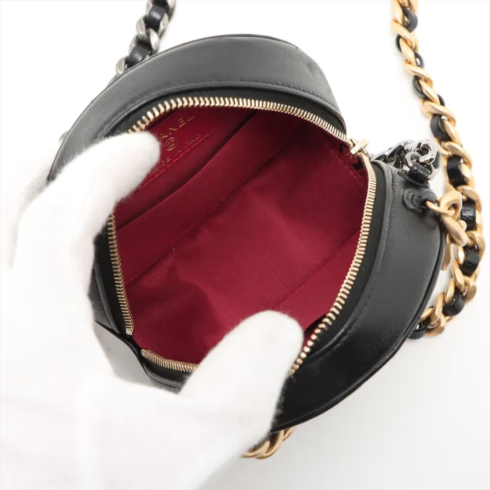 Chanel Chanel 19 Lambskin Round Chain Shoulder Bag Black