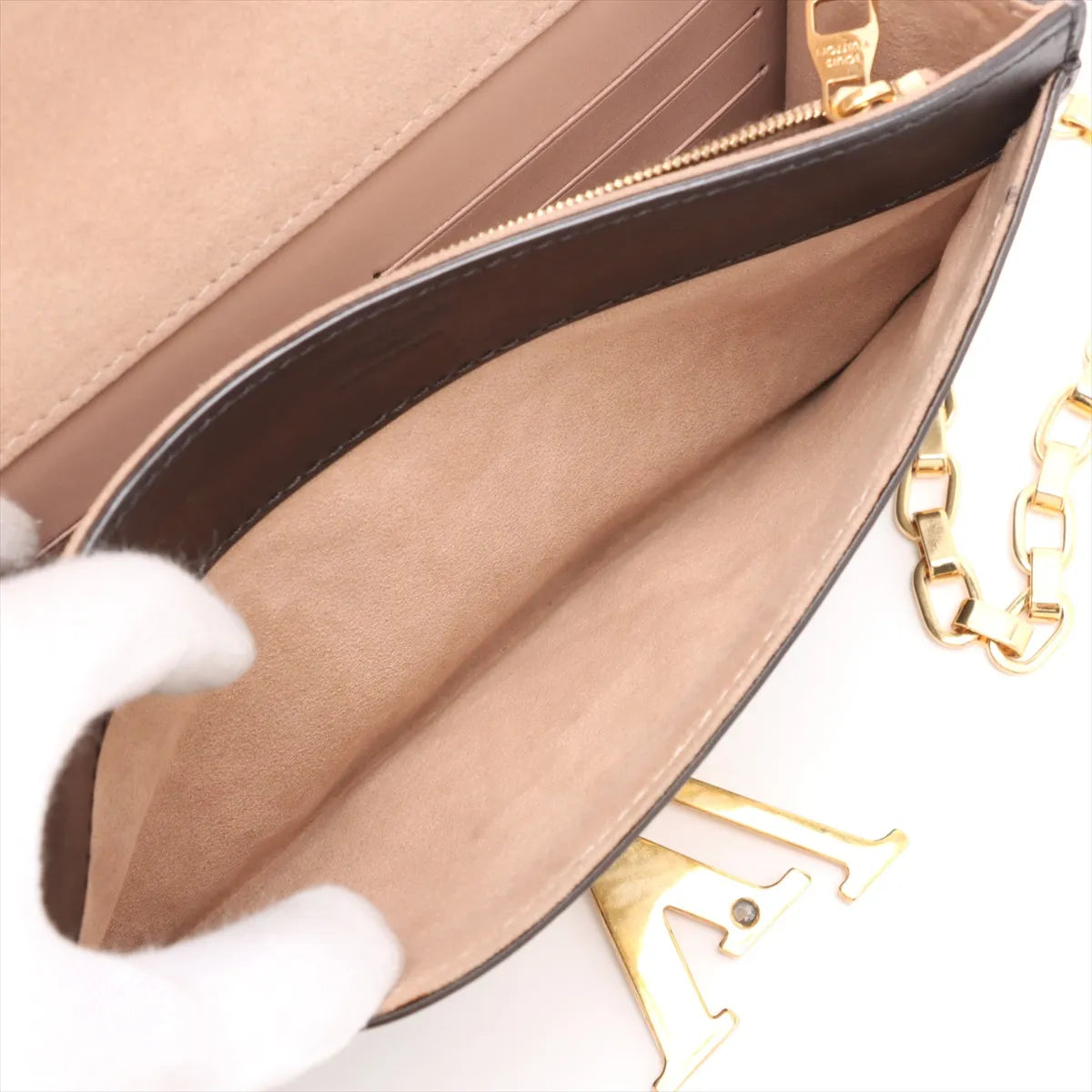 Louis Vuitton LV Logo Pochette Louise MM Black