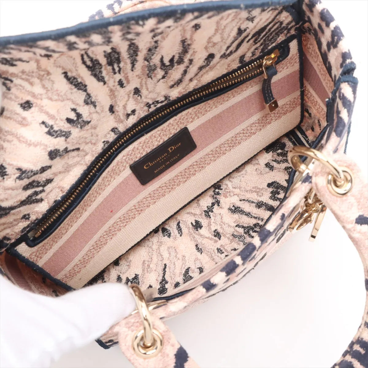 Christian Dior Lady D-Lite Tie Dye Two-Way Shoulder Bag Pink x Navy