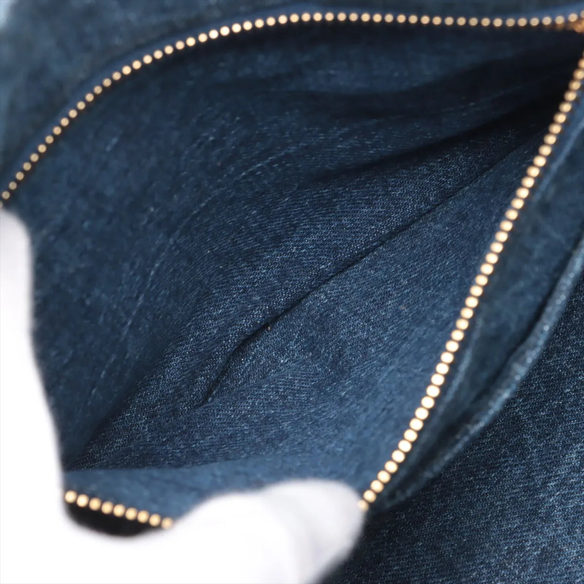 Prada Canapa Denim Tote Handbag Blue