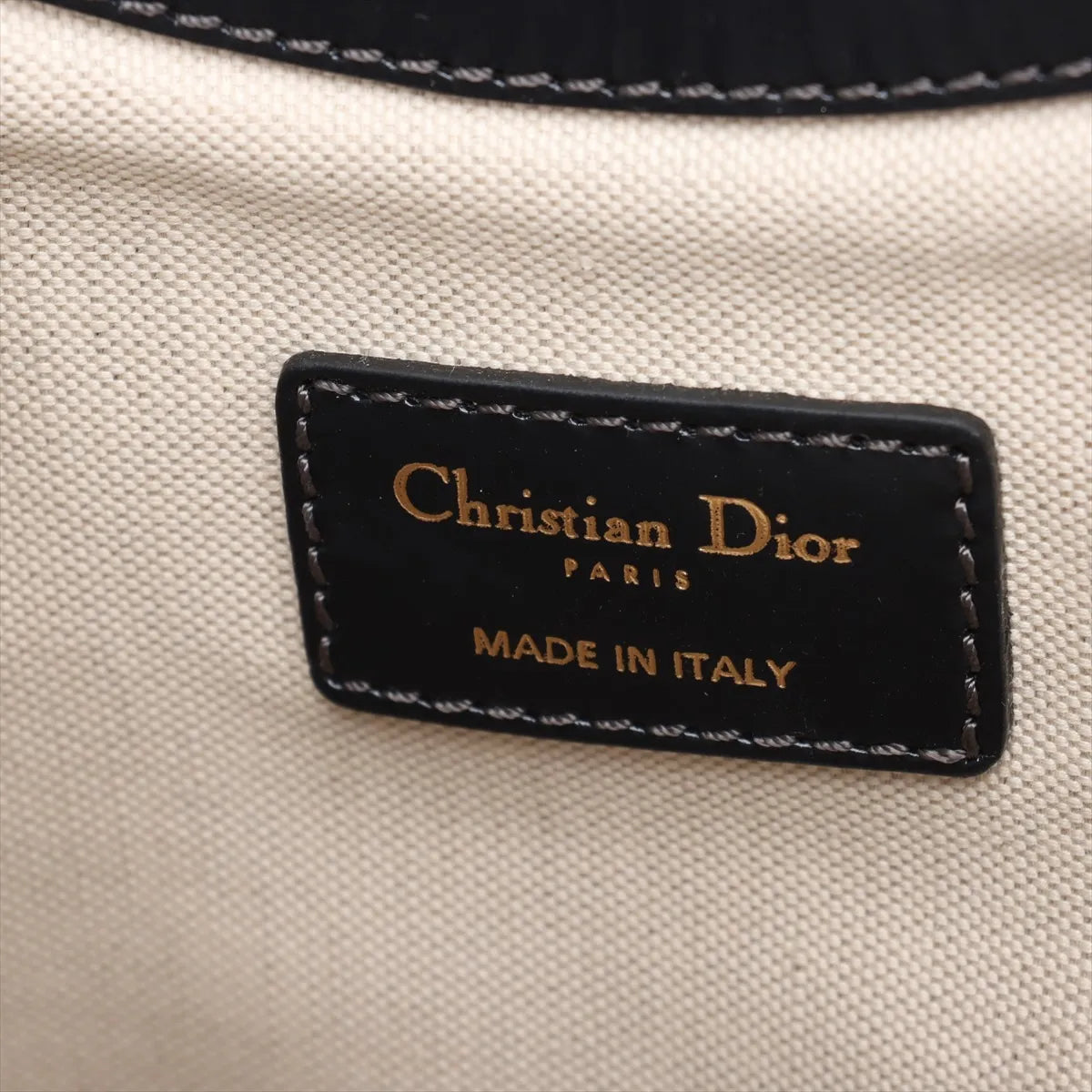 Christian Dior Oblique Canvas Leather Two-Way Clutch Bag Navy Blue