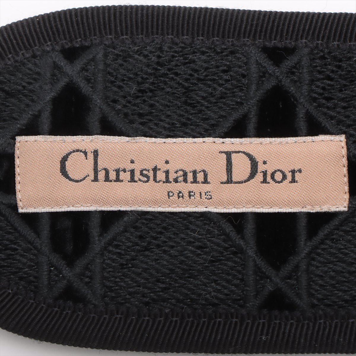 Christian Dior Cannage Velour Slide Sandal Black