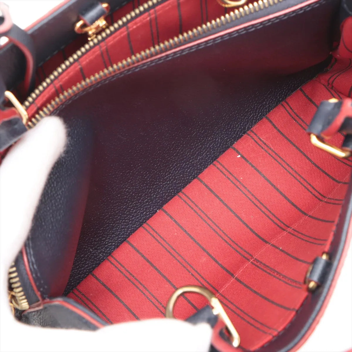 Louis Vuitton Monogram Empreinte Montaigne BB Marine Rouge