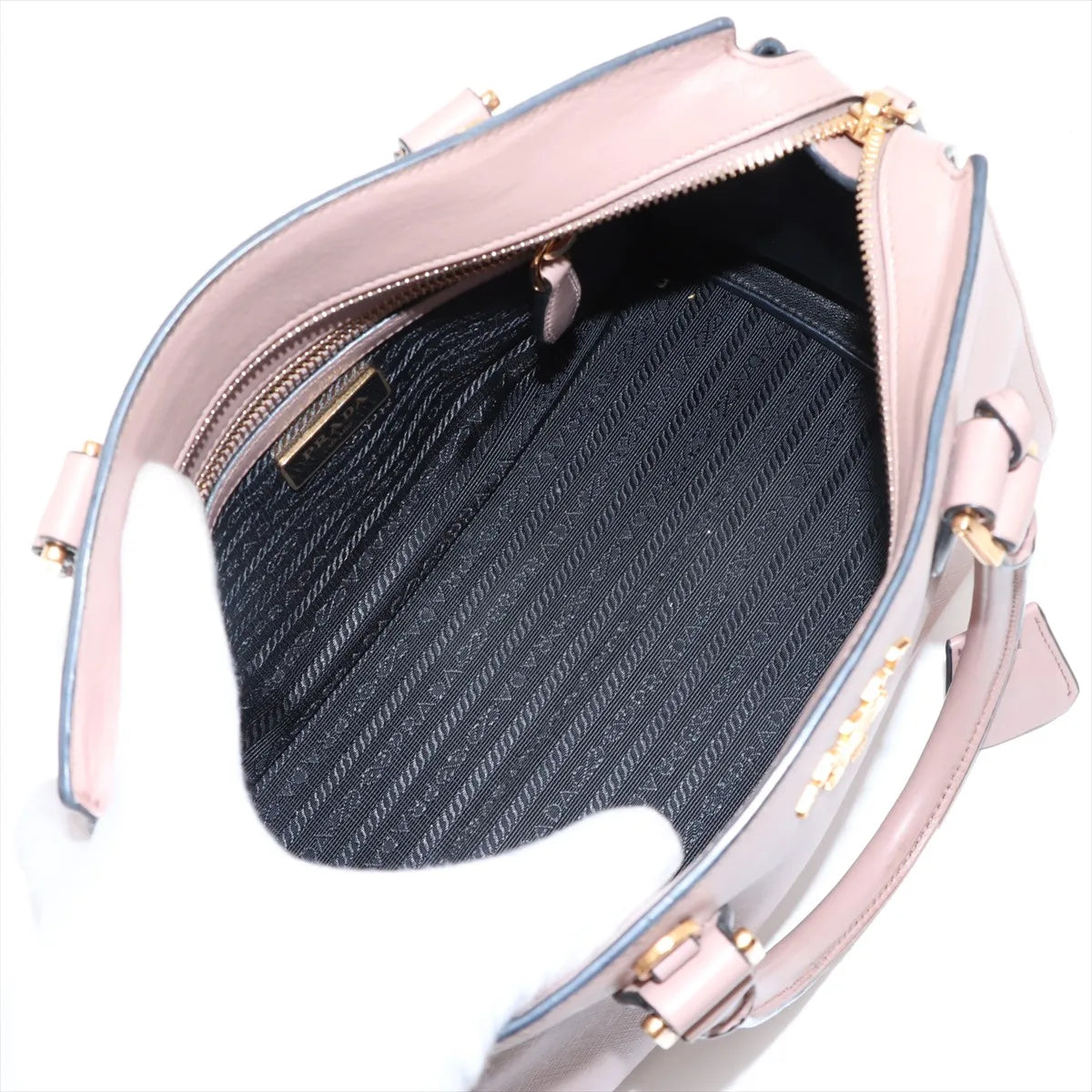 Prada Saffiano Leather Two-Way Handbag Pink