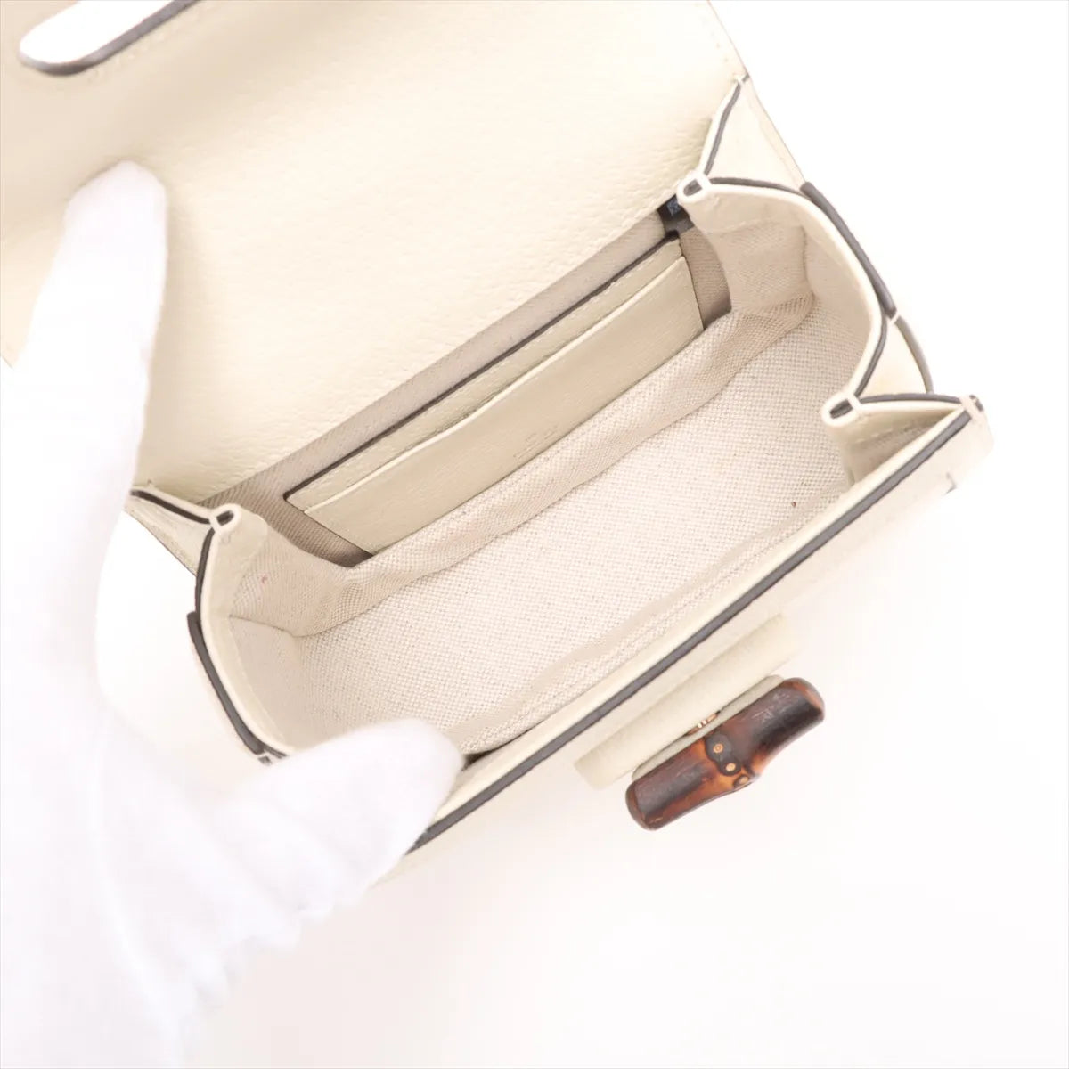 Gucci Jumbo GG Bamboo Canvas Leather Two-Way Shoulder Bag Beige
