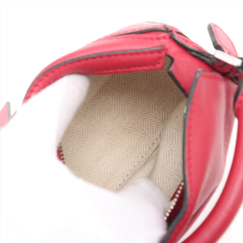 Loewe Nano Puzzle Leather Two-Way Handbag Red