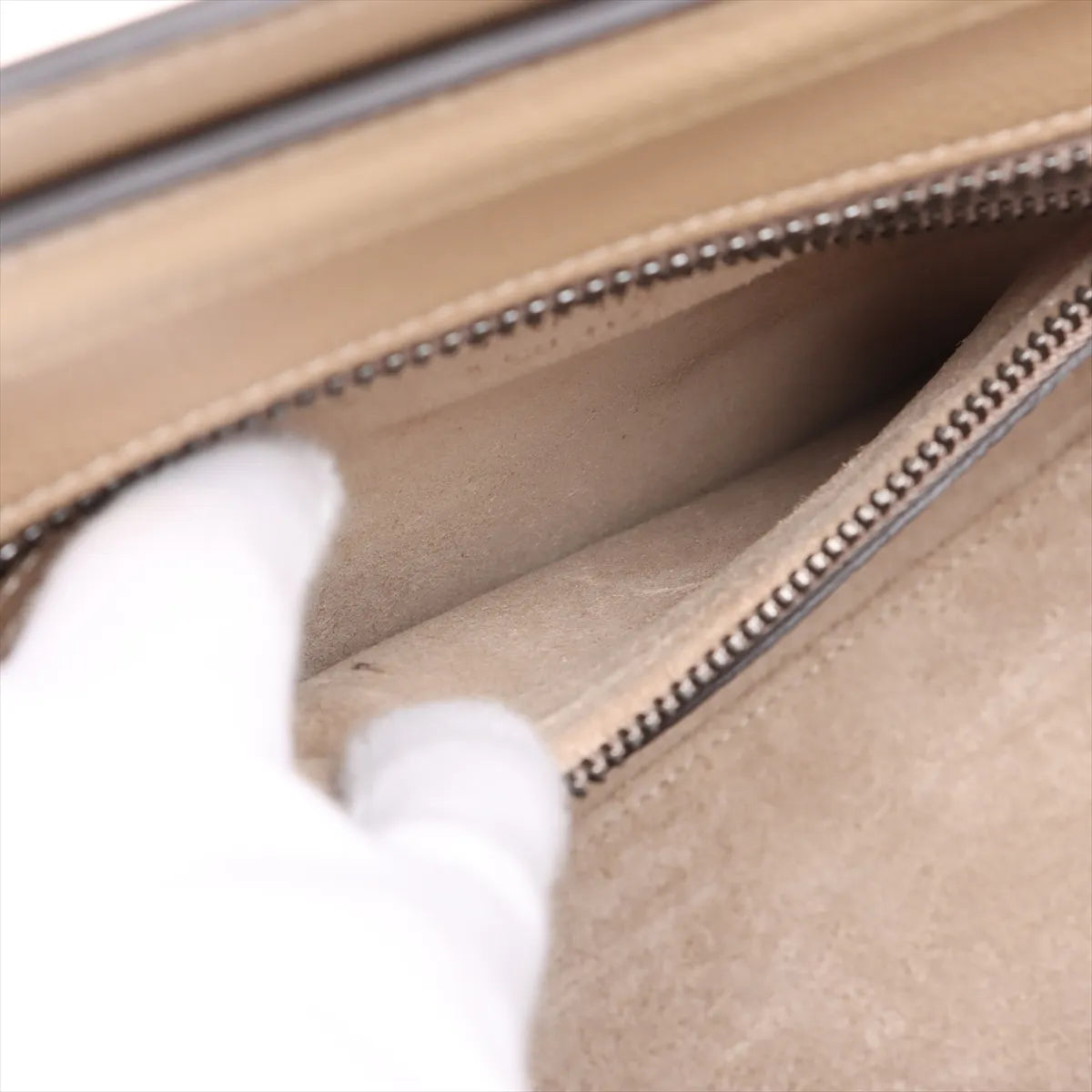 Celine Luggage Micro Shopper Leather Handbag Beige