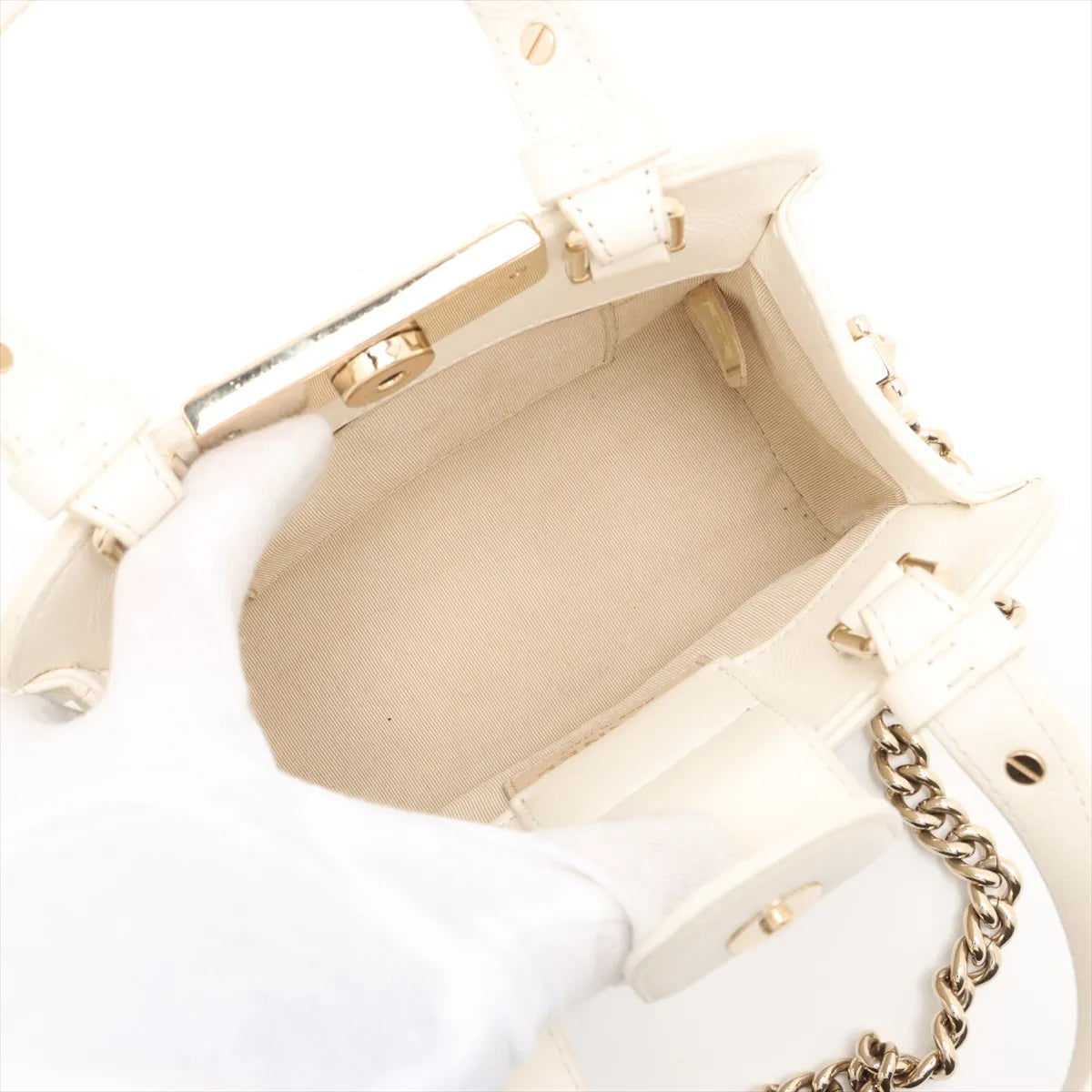 Chanel Matelasse Leather Two-Way Shoulder Bag White