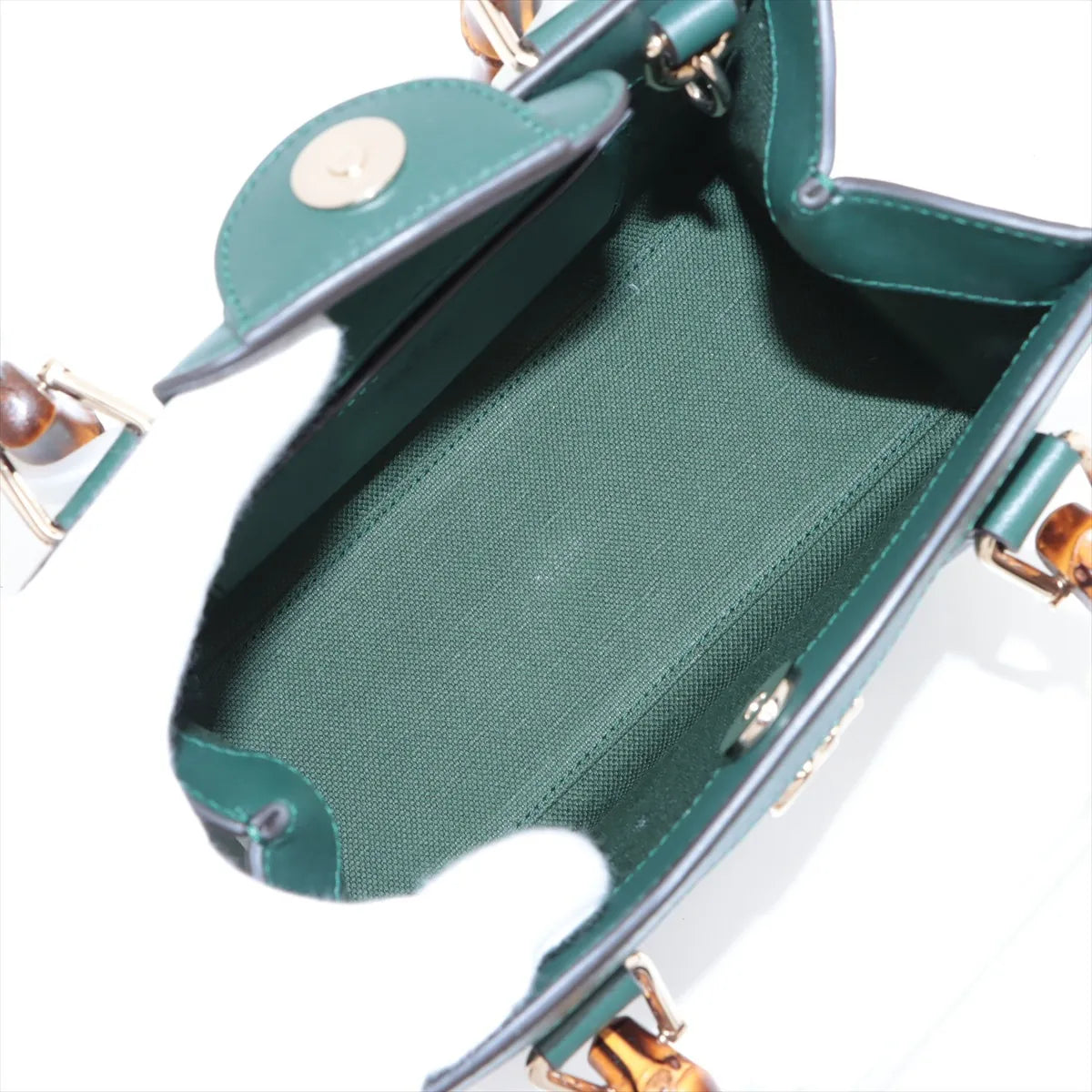 Gucci Bamboo Diana Leather Two-Way Shoulder Bag Green