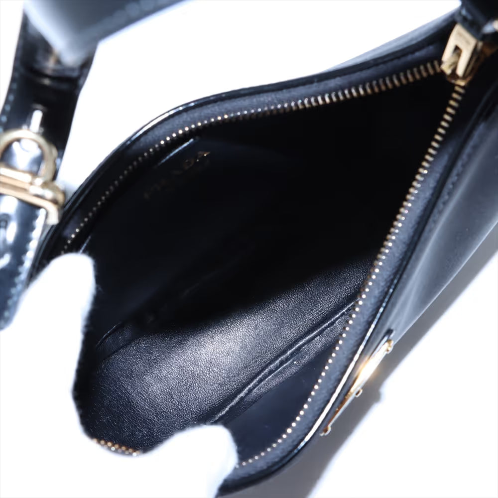 Prada Tessuto Arque Nylon Leather Two-Way Shoulder Bag Black