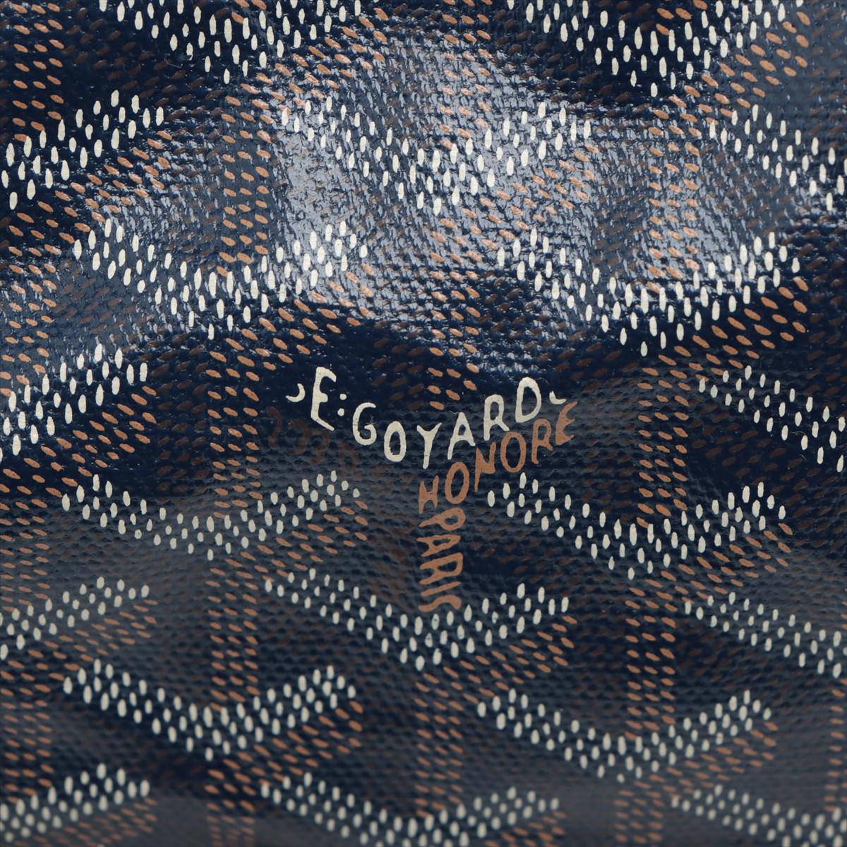 Goyard Saint Louis GM Leather Tote Bag Navy Blue