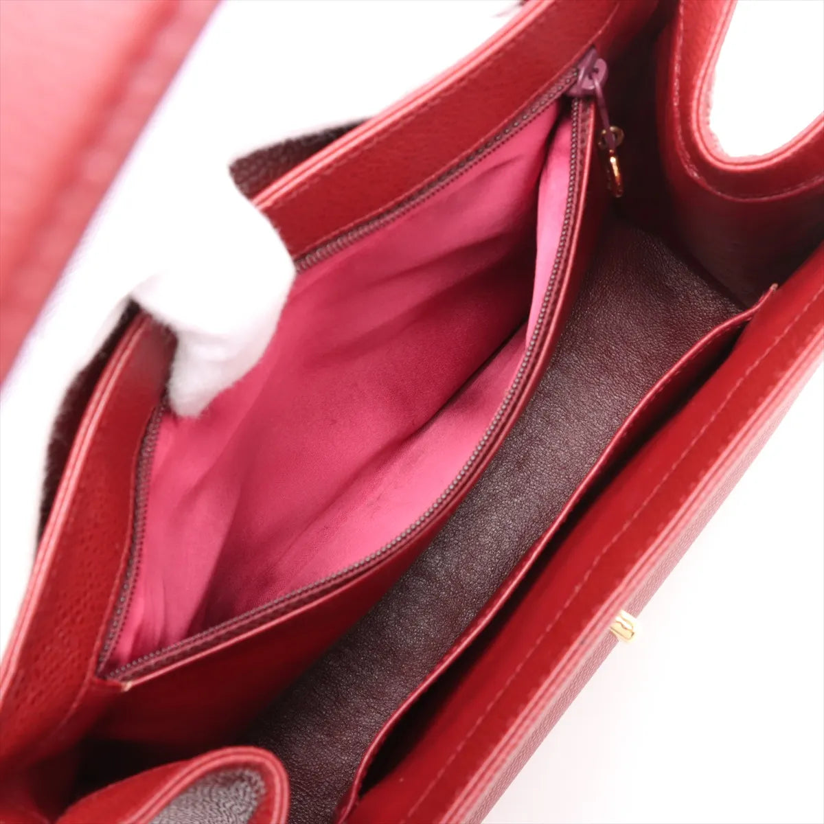 Chanel CC Logo Caviar Skin Shoulder Bag Bordeaux