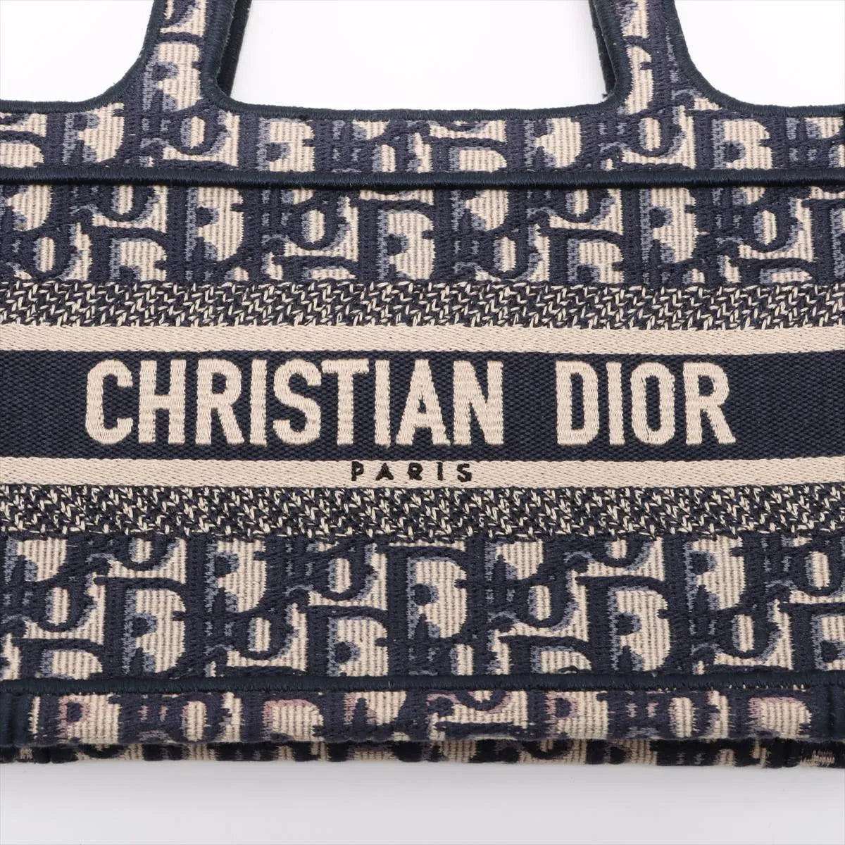 Christian Dior Oblique Canvas  Mini Book Tote Navy Blue