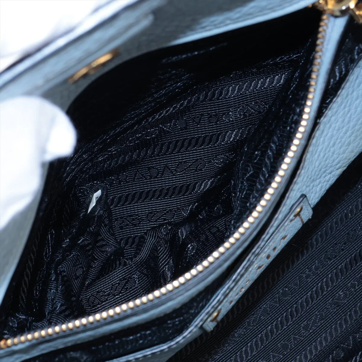 Prada Leather Tote Bag Blue