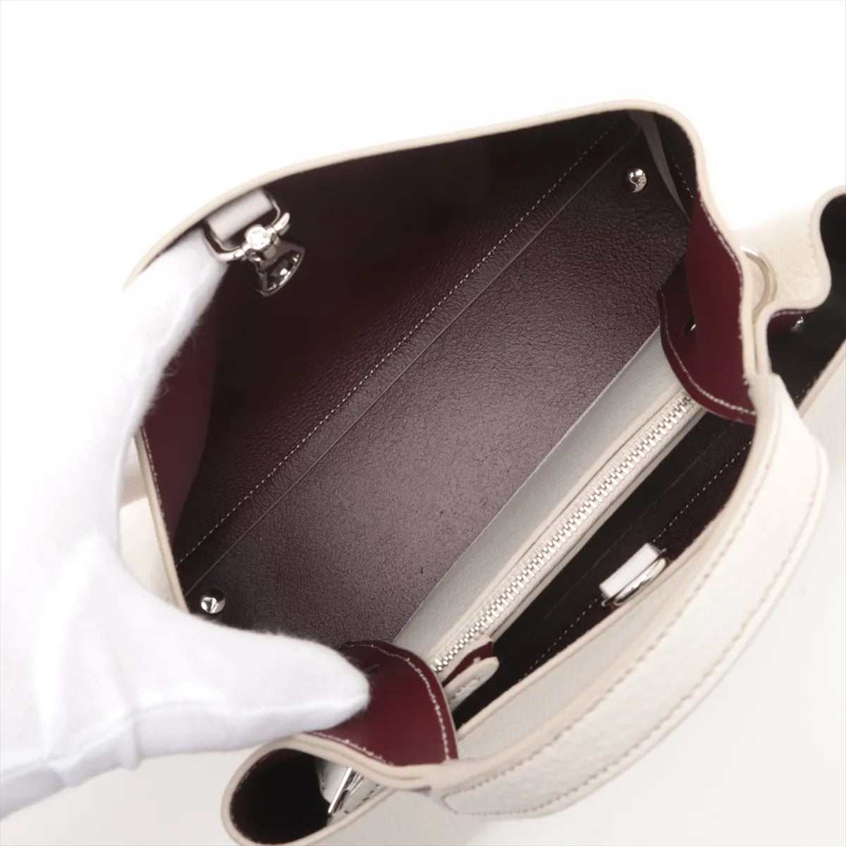 Tod's Micro T Timeless Leather Two-Way Handbag White