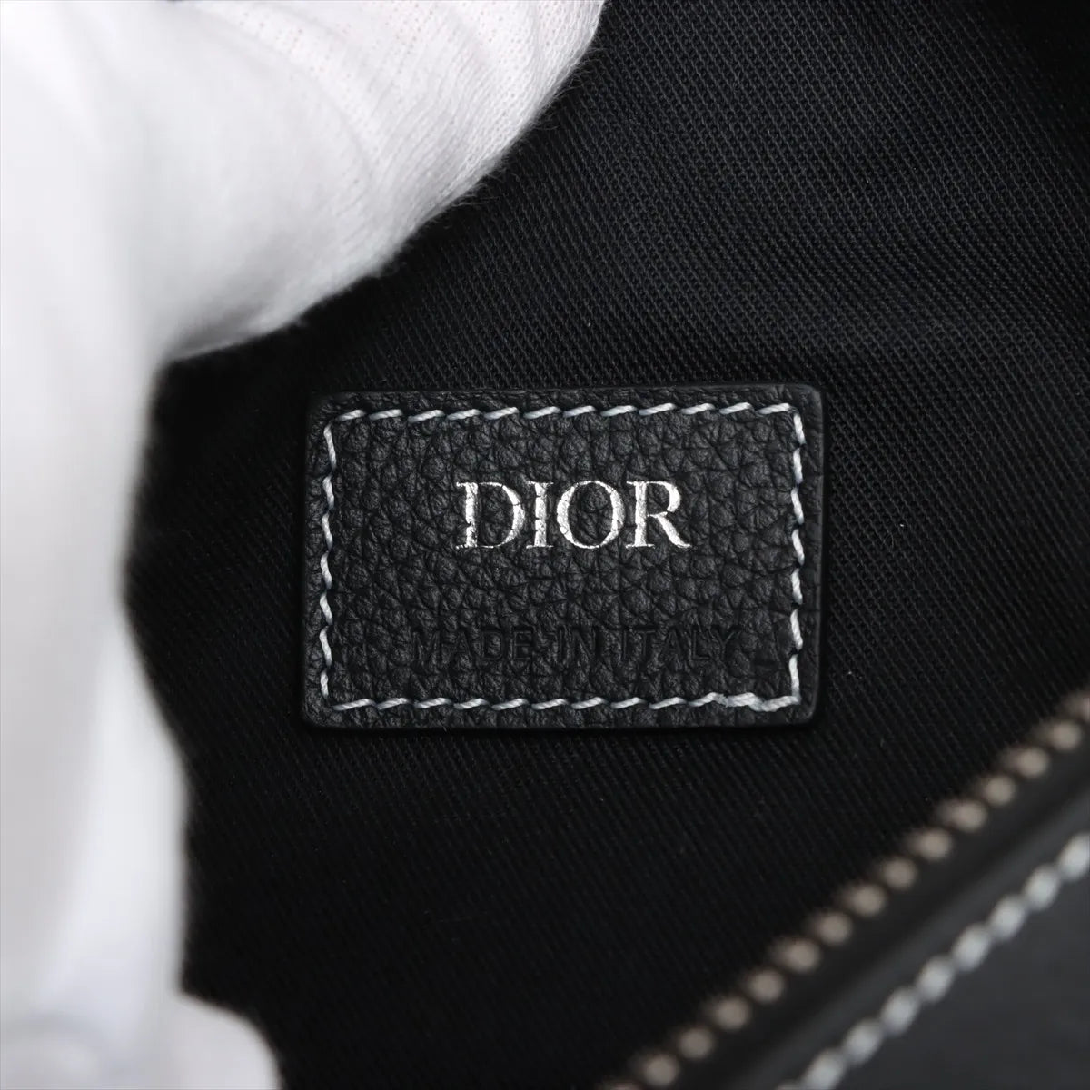 Christian Dior Leather Sling Saddle Bag Black