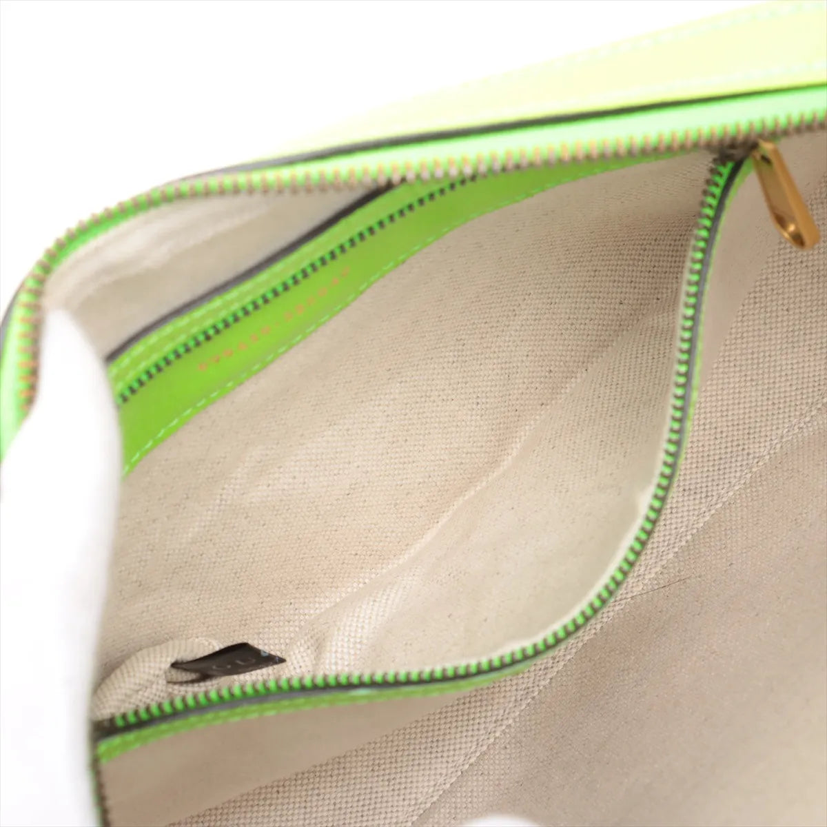 Gucci GG Supreme Ophidia Leather Shoulder Bag Beige x Neon Green