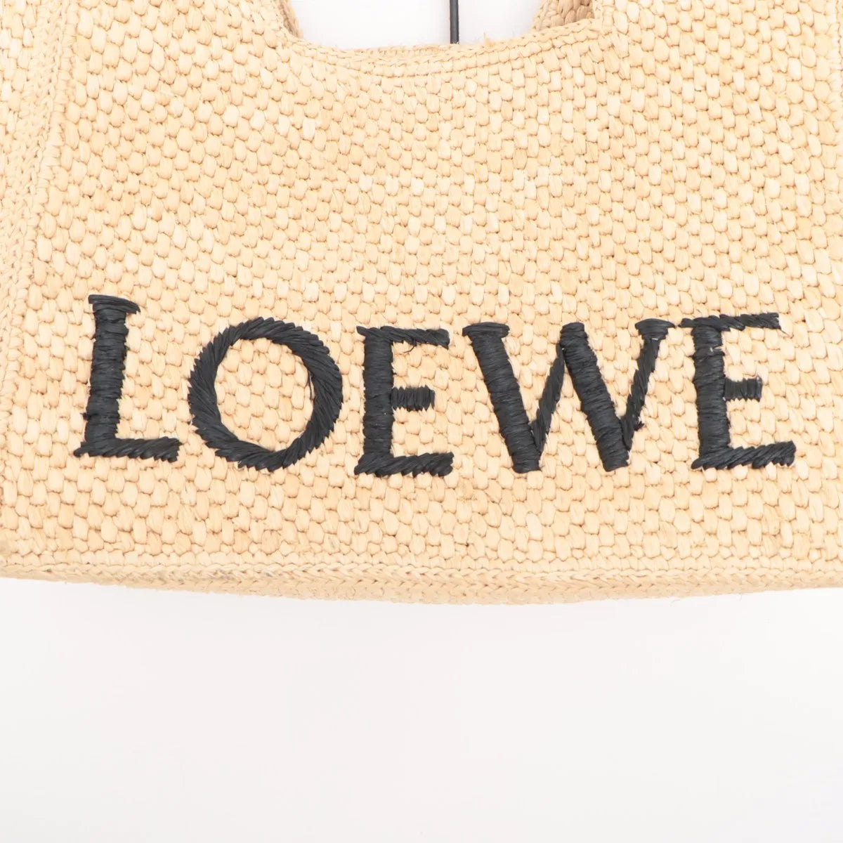 Loewe Small Raffia Leather Two-Way Tote Bag Beige