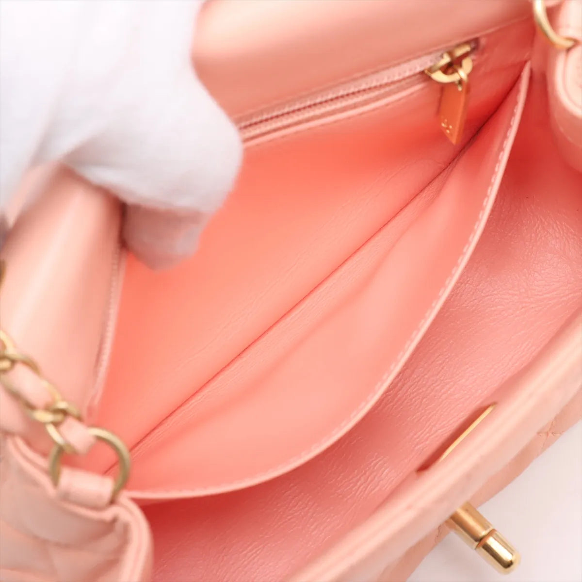 Chanel CC Logo Mini Matelasse Lambskin Coco Ball Single Flap Single Chain Bag Pink Salmon