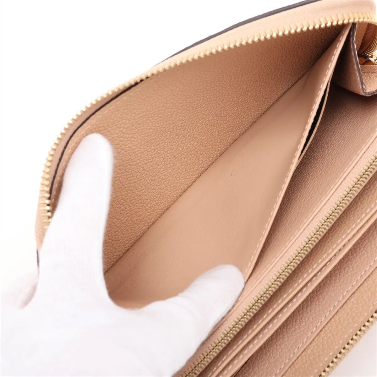 Louis Vuitton Monogram Empreinte Zippy Wallet Beige