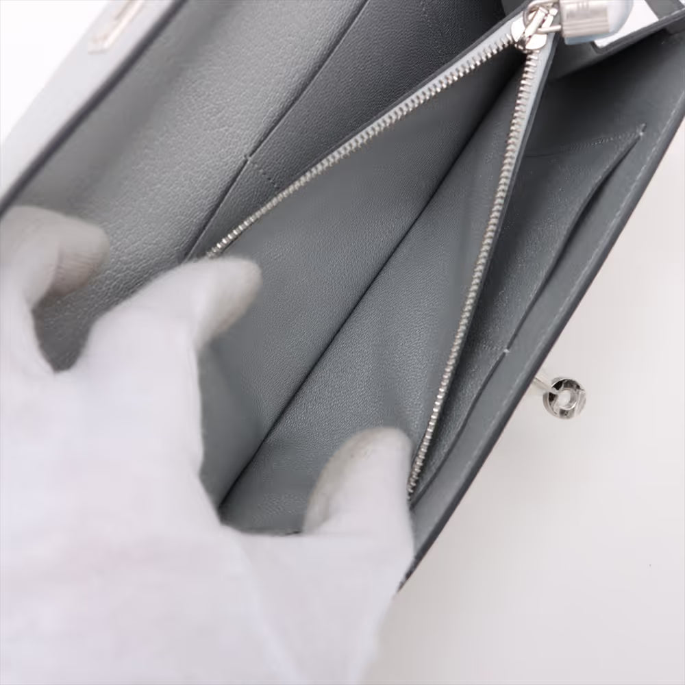 Hermes Kelly Wallet Togo Chevre Shamukira Argent Silver