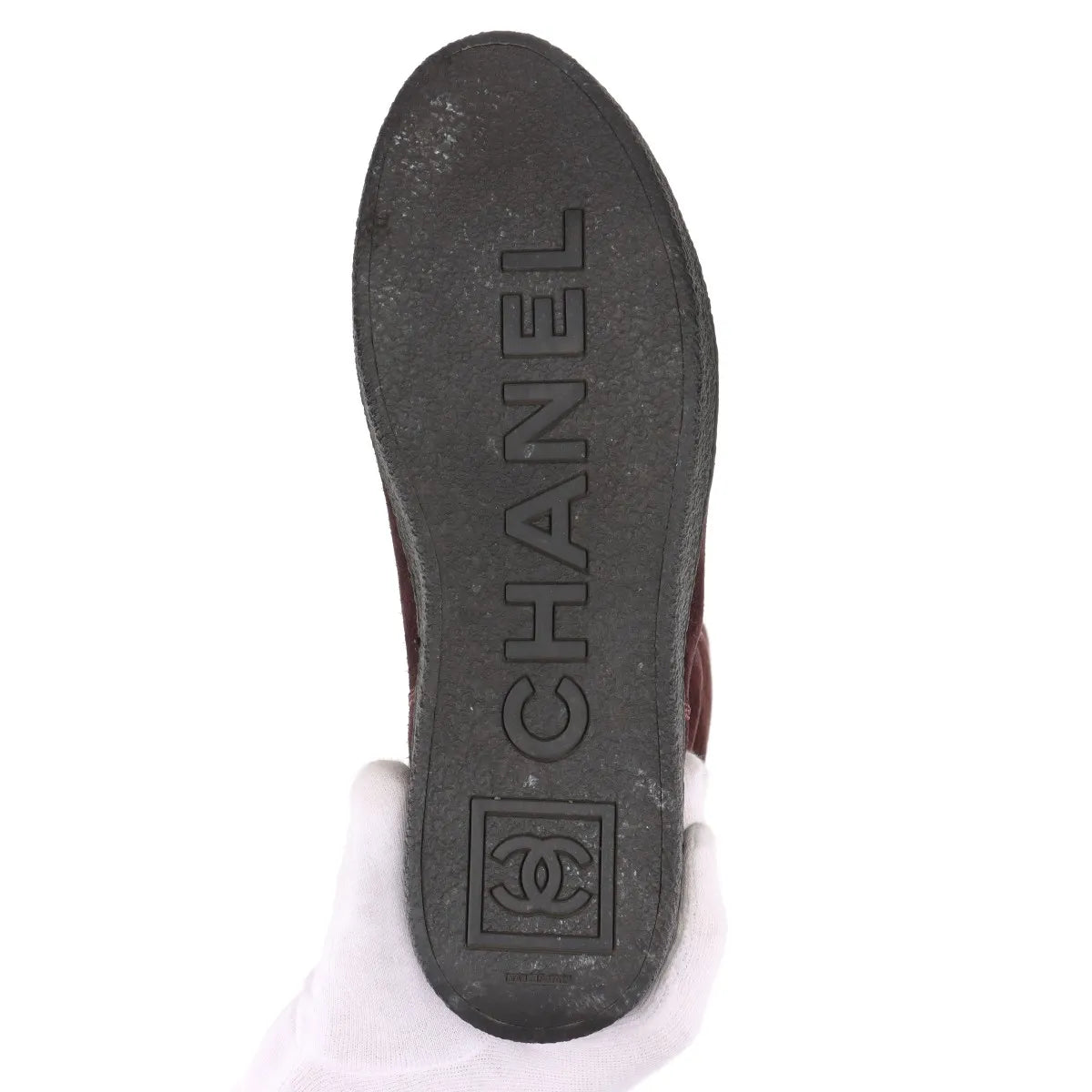 Chanel CC Logo Mouton Long Boots Bordeaux