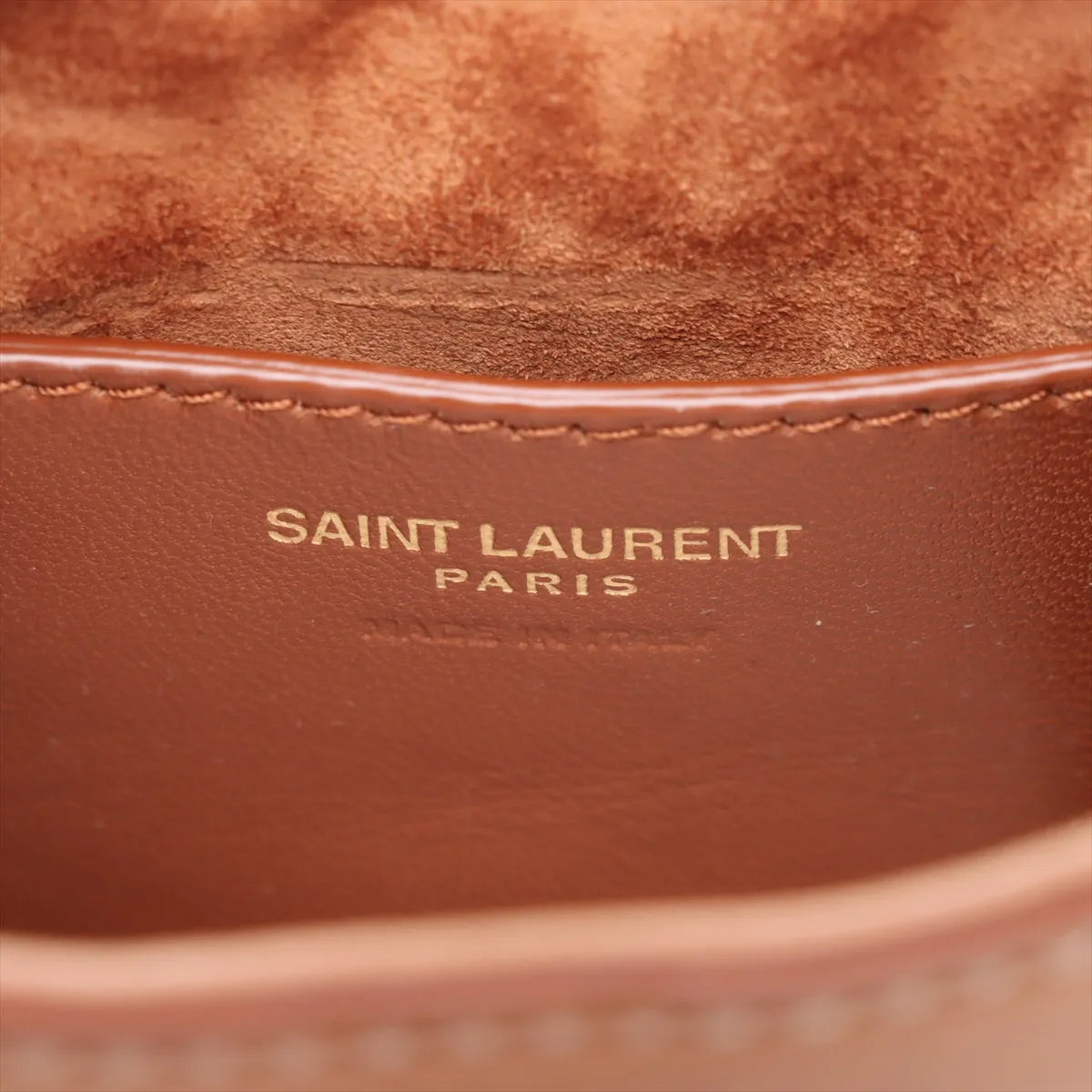 Saint Laurent Paris Mini Le 5 A 7 Vertical Leather Shoulder Bag Brown