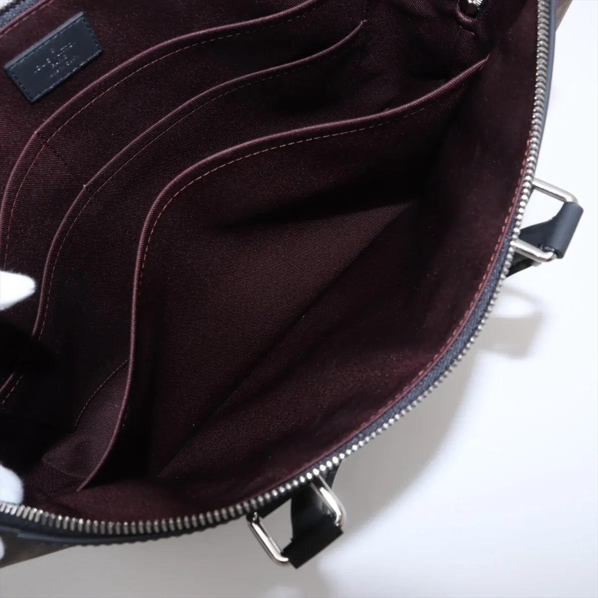 Louis Vuitton Monogram Macassar Porte Documents Jour NM Brown x Black