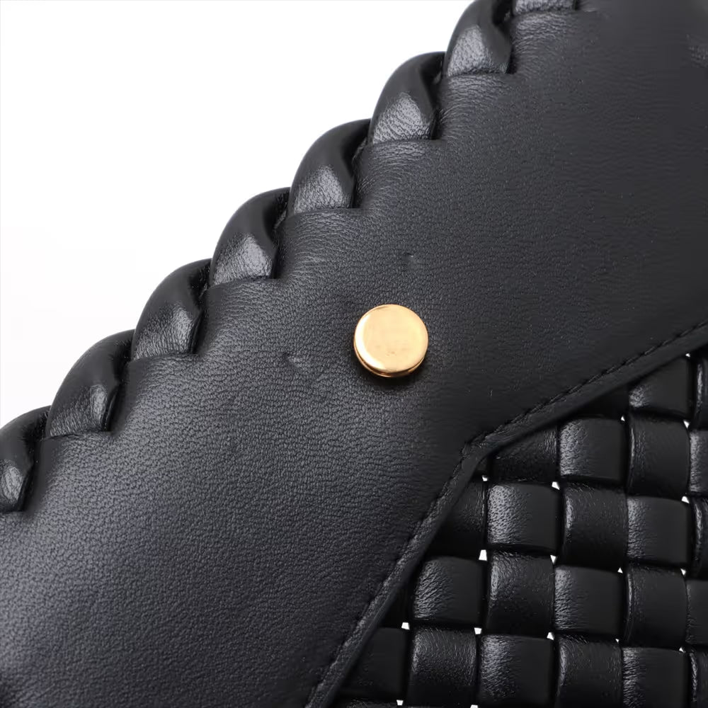 Bottega Veneta Intrecciato Small Cobble Leather Shoulder Bag Black