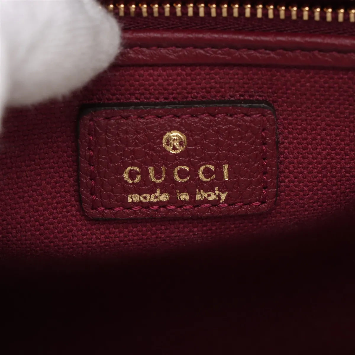 Gucci Hook-closure Medium Leather Two-Way Handbag Bordeaux