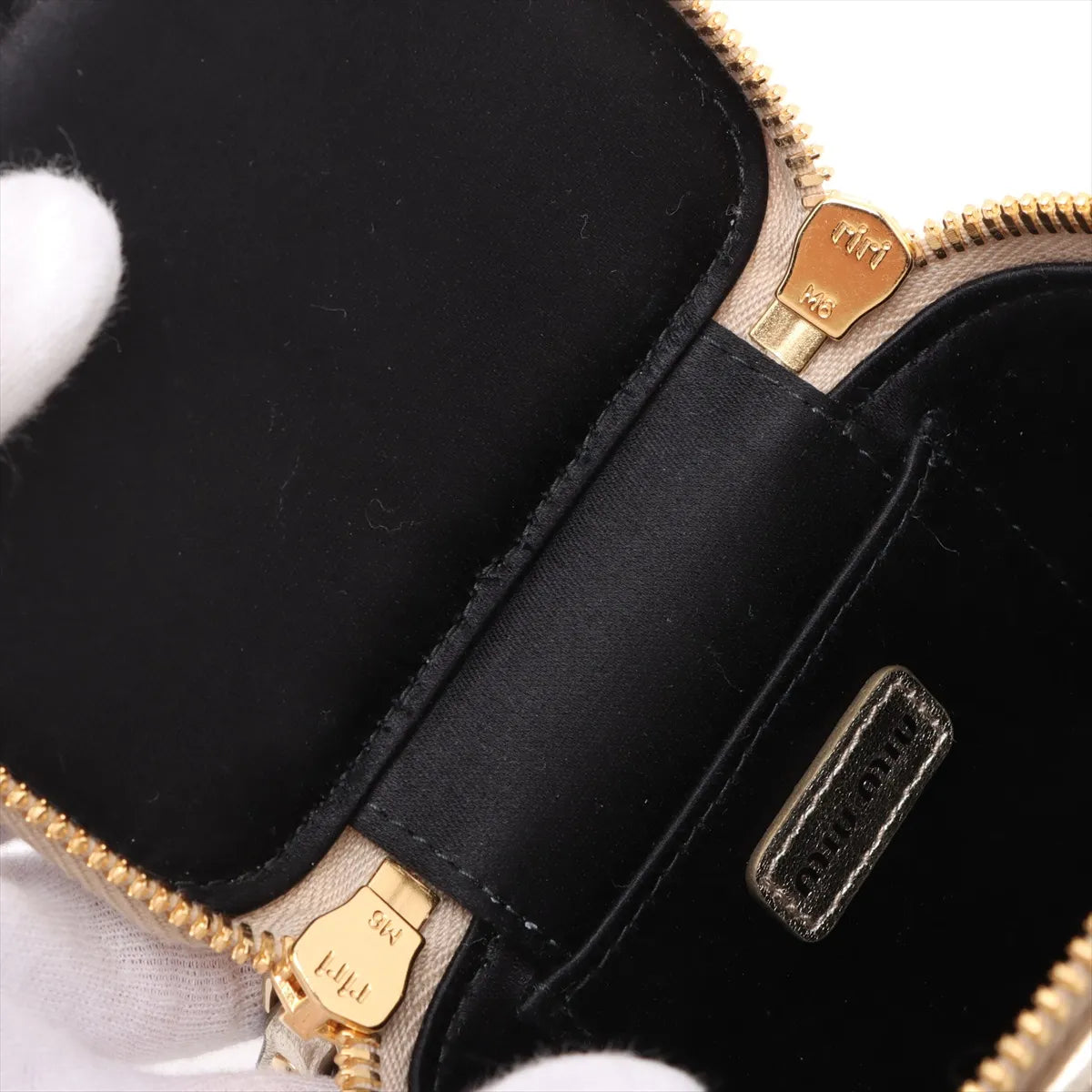 Miu Miu Matelasse Leather Micro Shoulder Bag Gold