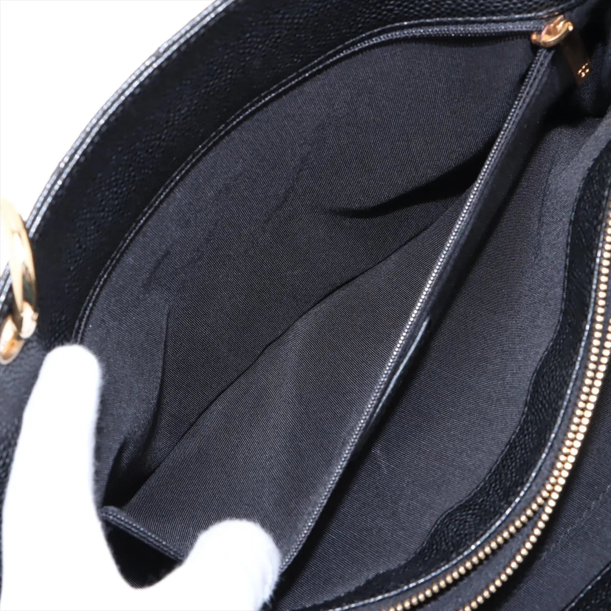 Chanel CC Logo GST Caviar Skin Chain Tote Bag Black