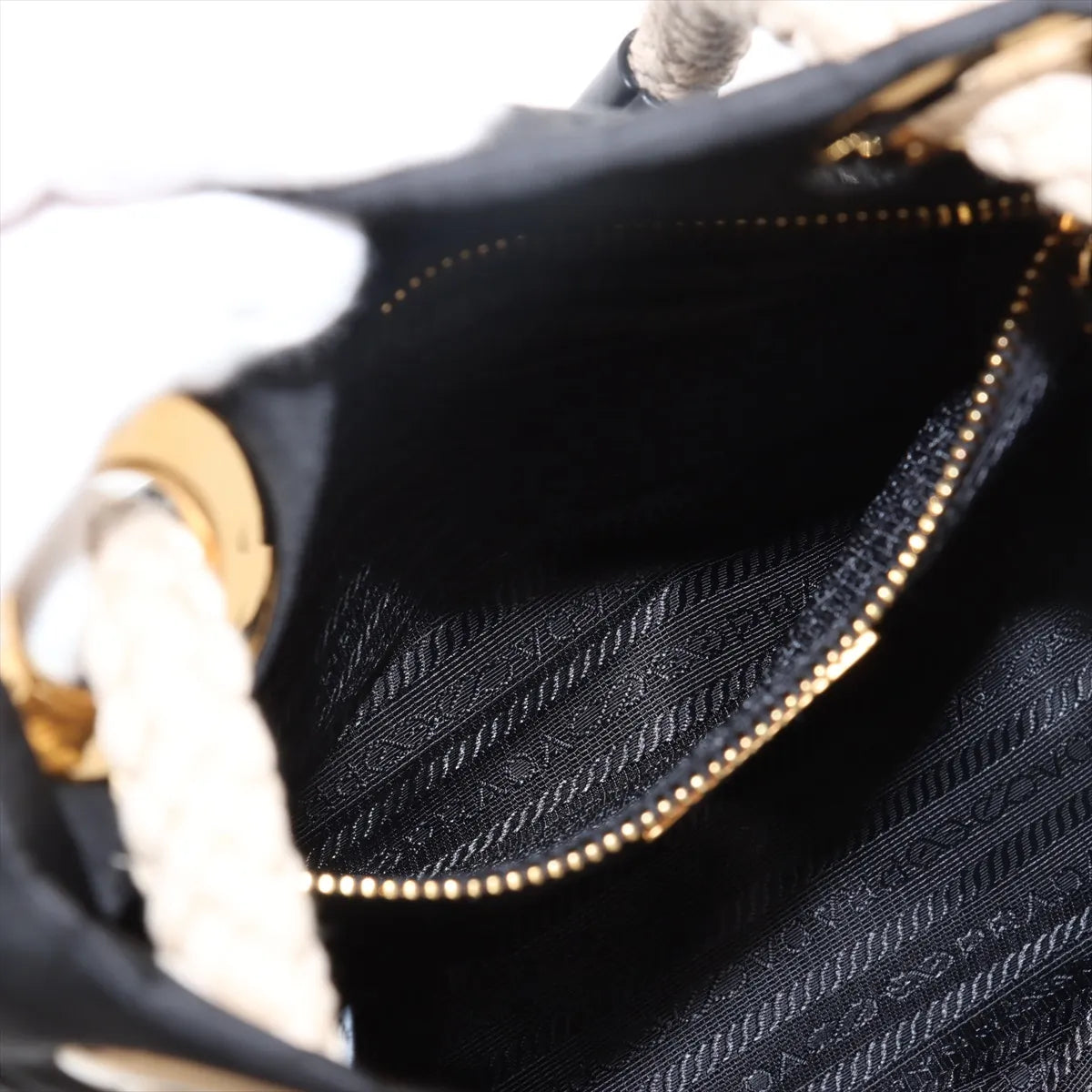 Prada Tessuto Nylon Leather Bucket Shoulder Bag Black