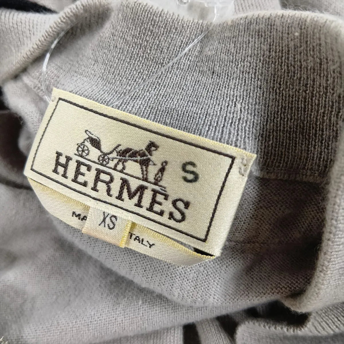 Hermes Cotton x Cashmere Knit Jacket Gray
