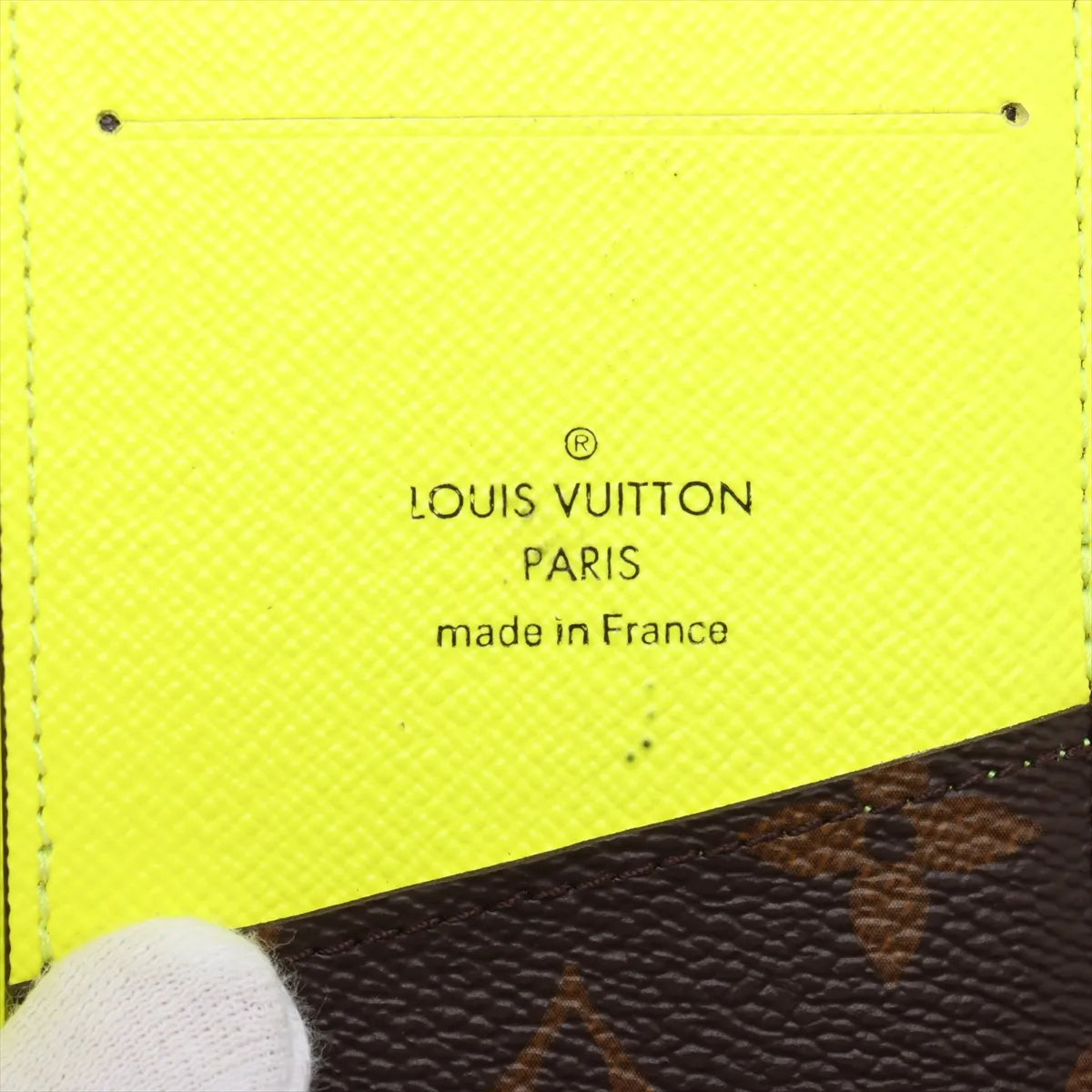 Louis Vuitton Monogram Pocket Organizer Card Case Neon Yellow x Brown