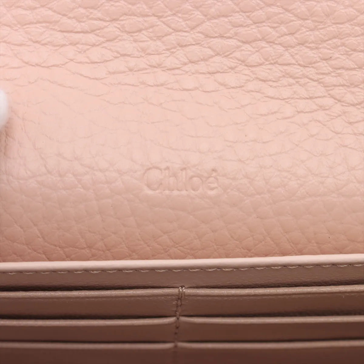Chloe Alphabets Leather Long Wallet Pink