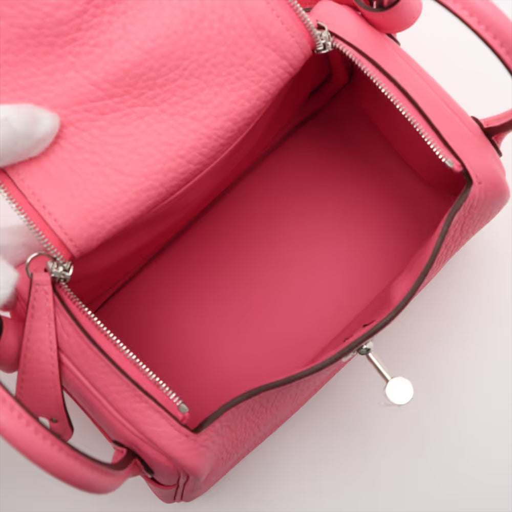 Hermès Lindy Mini 20 Taurillon Clemence Rose Azalee