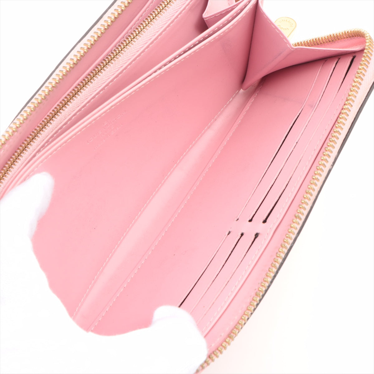 Louis Vuitton Monogram Vernis Zippy Wallet Pink