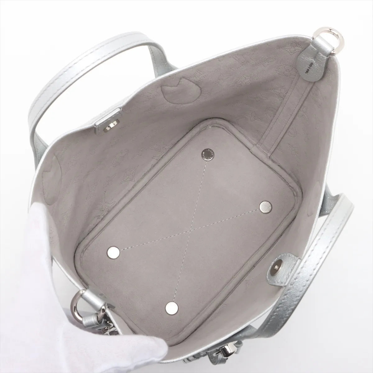 Louis Vuitton Mahina Monogram Blossom PM Metallic Silver