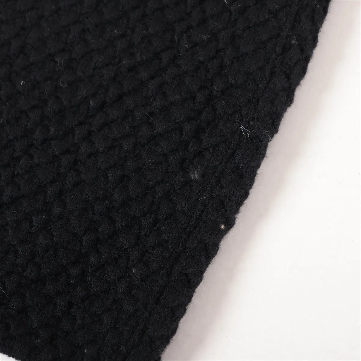 Chanel CC Button Wool Knit Pencil Skirt Black
