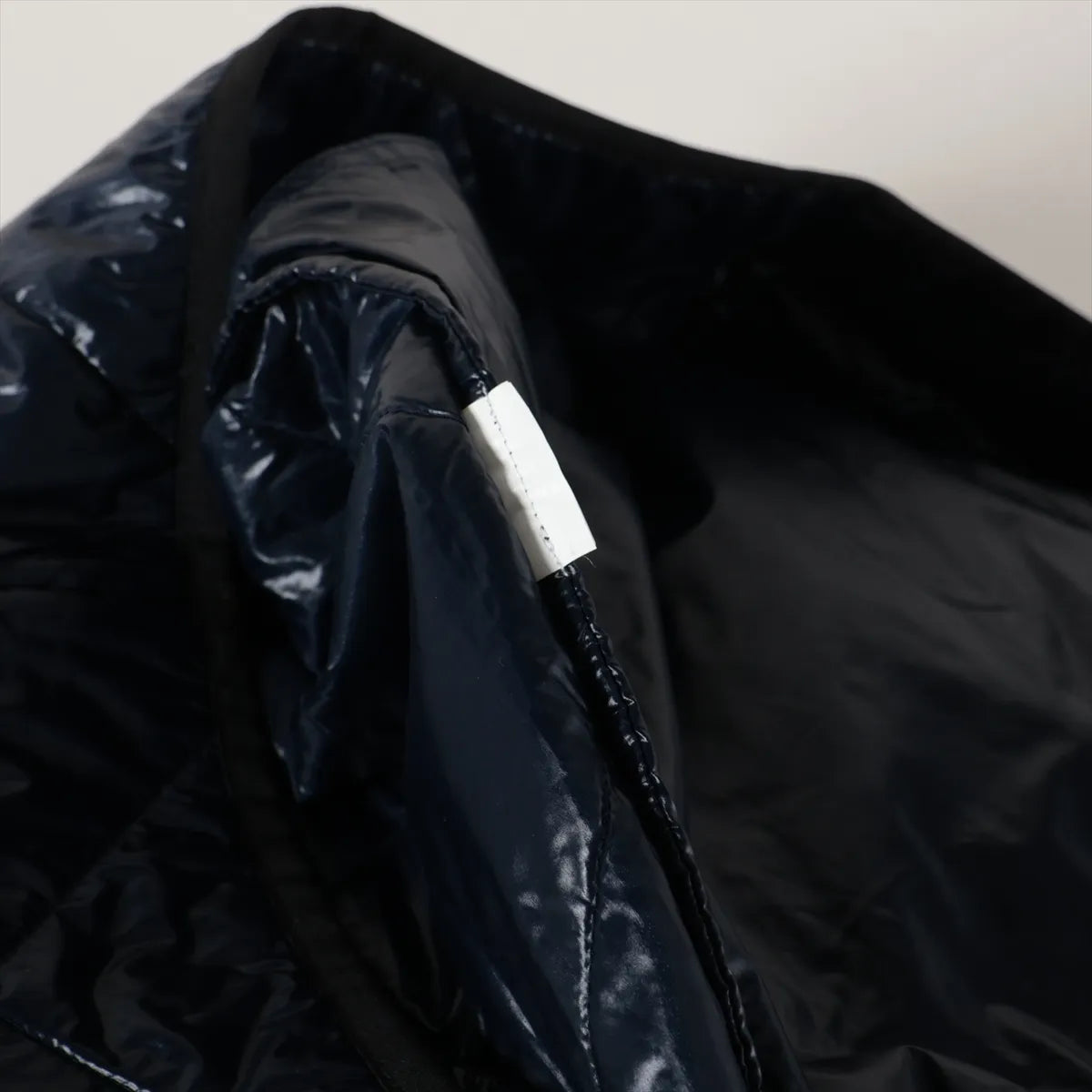 Burberry Glossy Leather Bomber Insulated Jacket Navy Blue