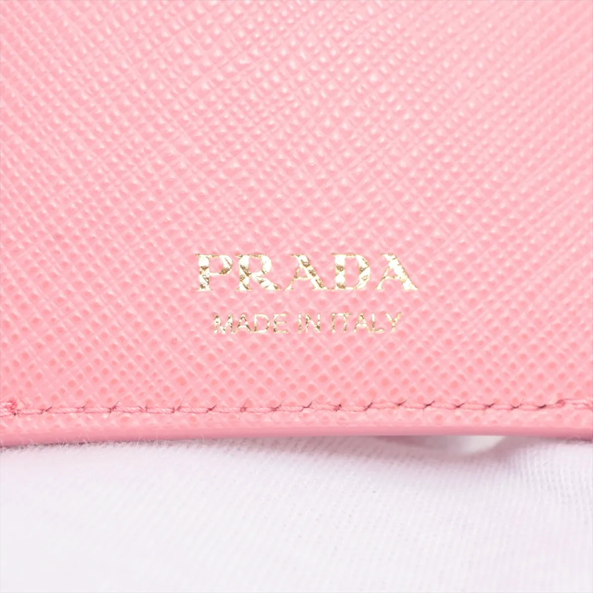 Prada Saffiano Metal Leather Trifold Compact Wallet Pink