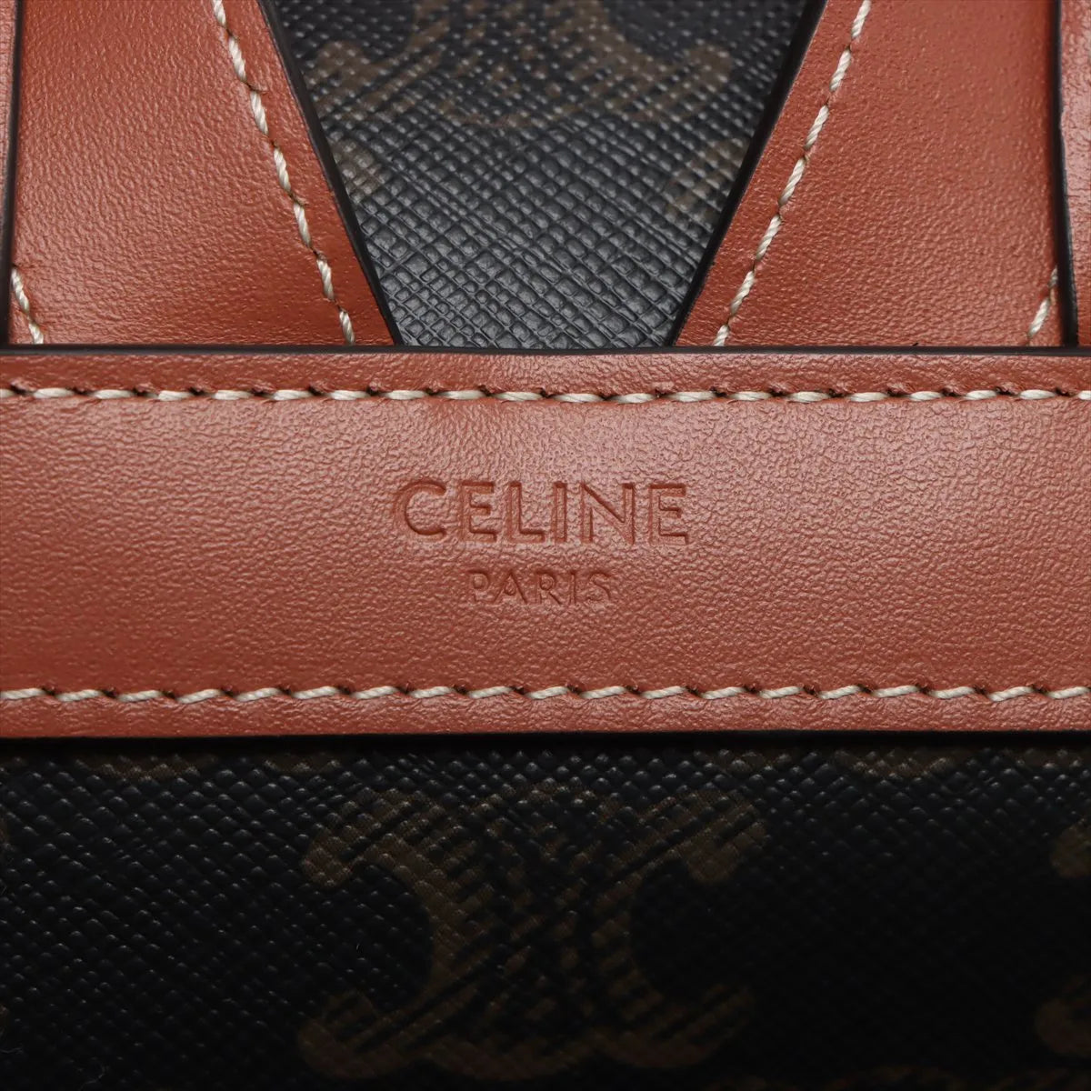 Celine Triomphe Bonnie Leather Backpack Brown