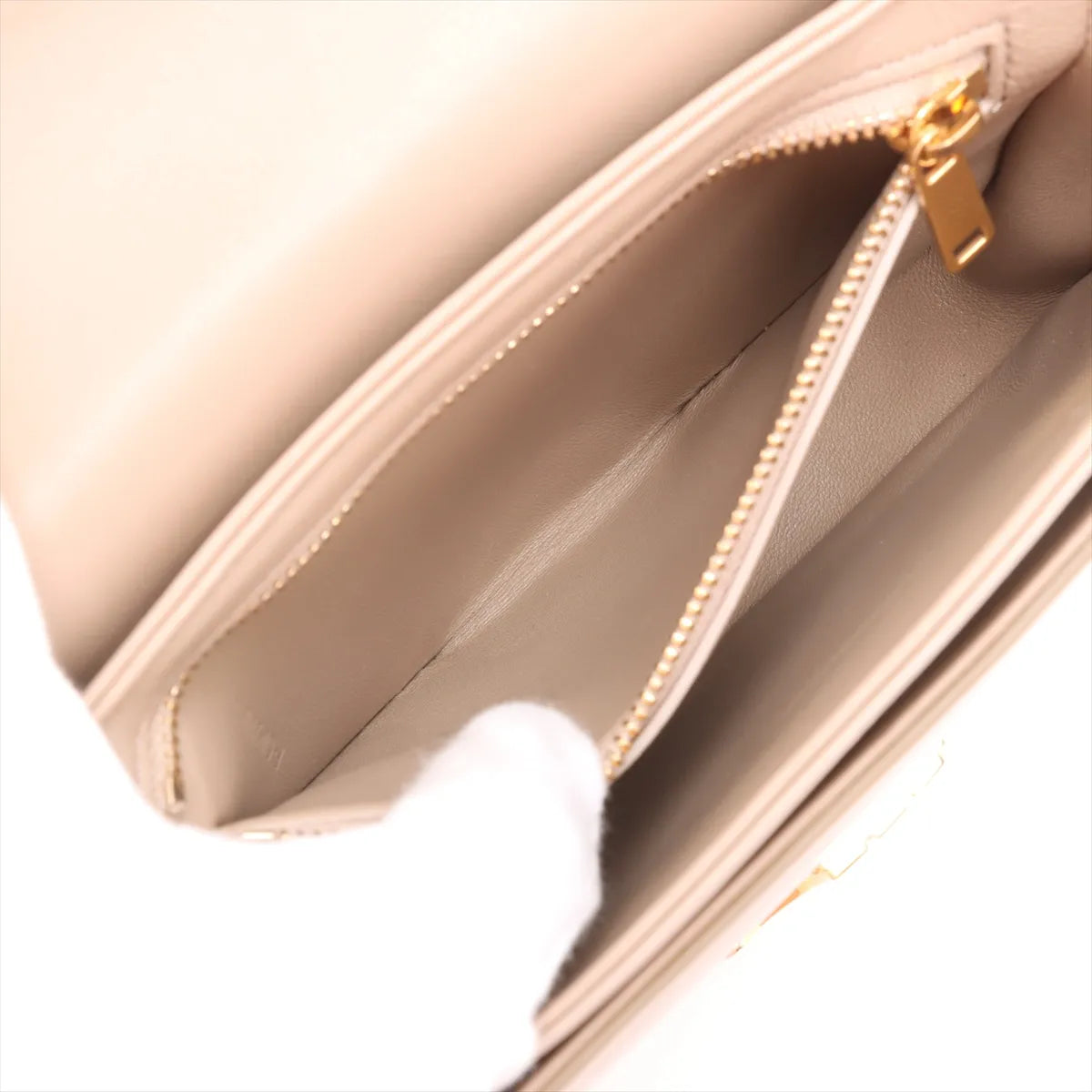 Celine Triomphe Leather Half-moon Shoulder Bag Beige