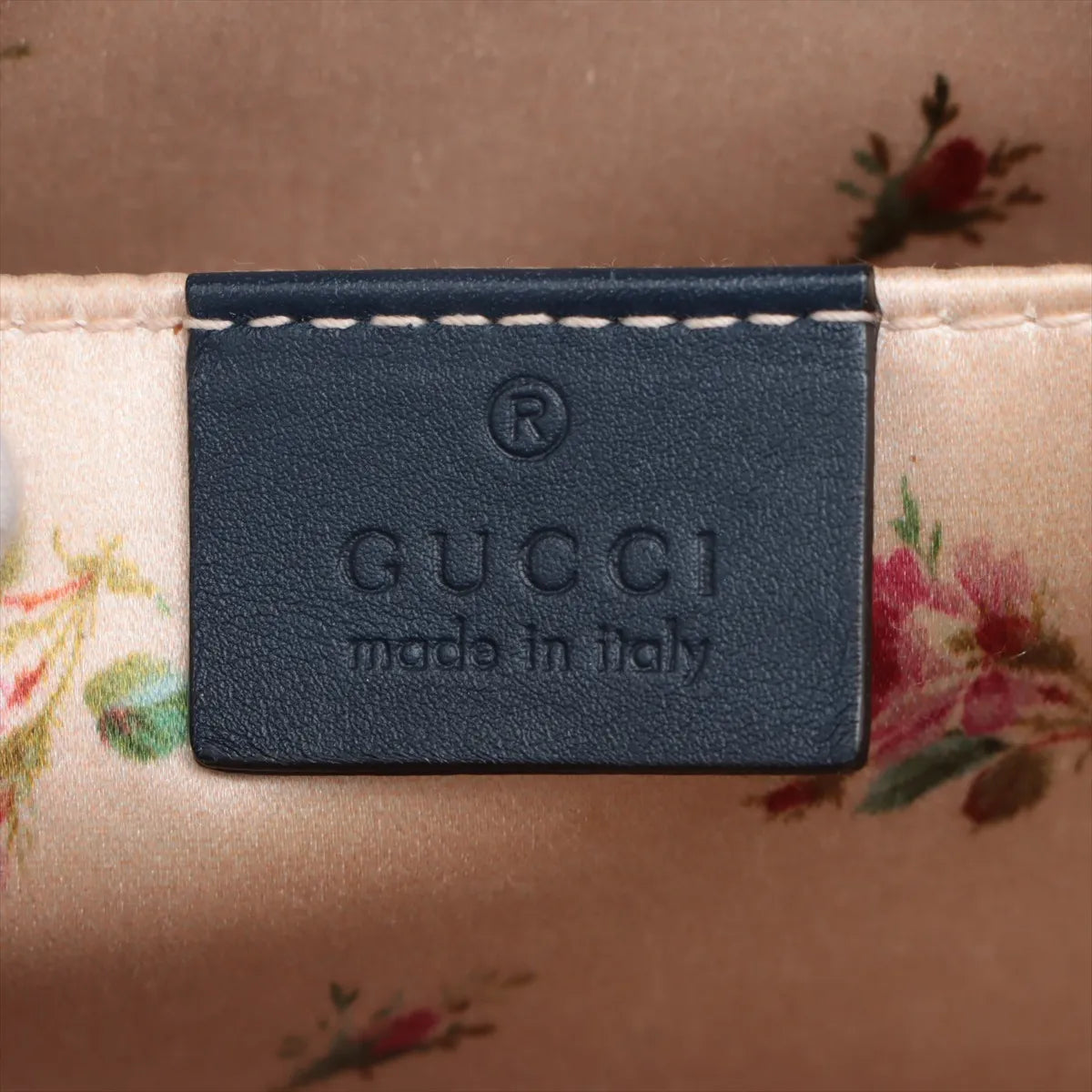 Gucci GG Marmont Pearl Denim Chain Shoulder Bag Blue