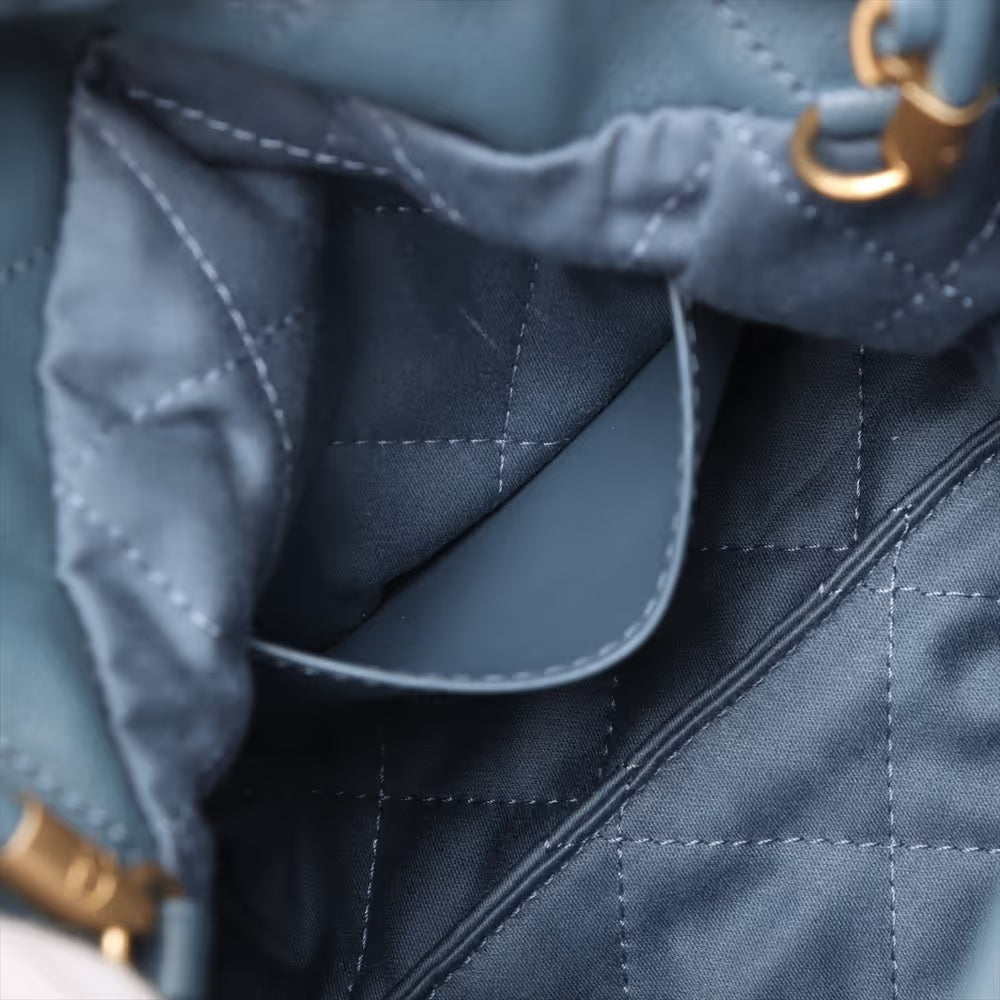 Chanel 22 Mini Caviar Skin Chain Shoulder Bag Blue