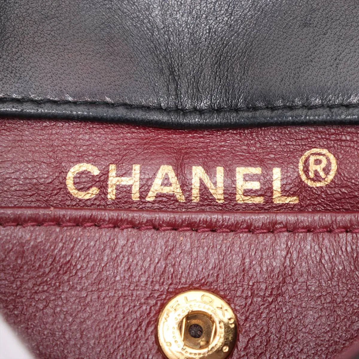 Chanel Vintage CC Logo Matelasse Lambskin Single Flap Double Chain Bag Black