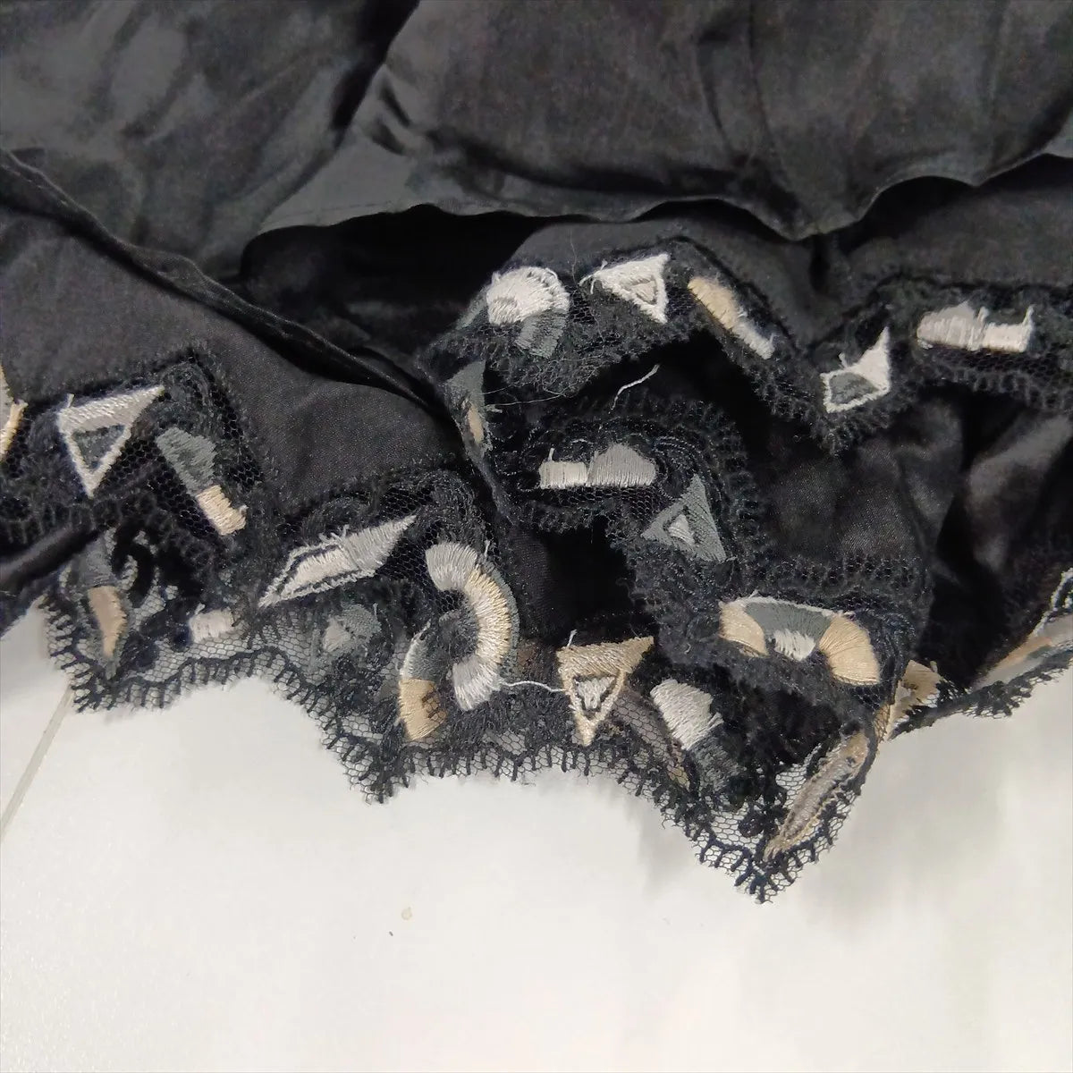 Louis Vuitton Silk Lace Skirt Black