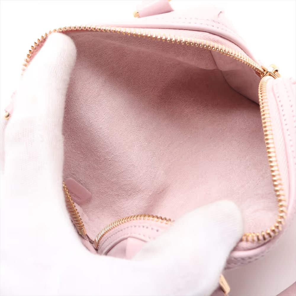 Celine Triomphe Mini Boston Leather Two-Way Handbag Pink
