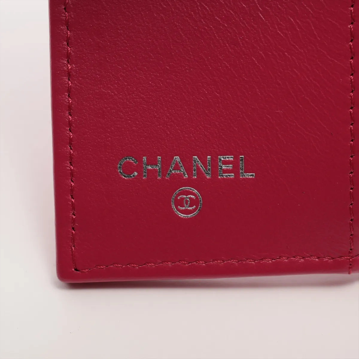 Chanel CC Logo Matelasse Caviar Skin Compact Wallet Pink